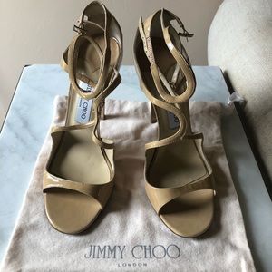 Jimmy Choo “Lance” Strappy Sandal Nude Sz 40